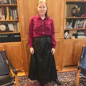 Clothes by Revue genuine leather black maxi skirt